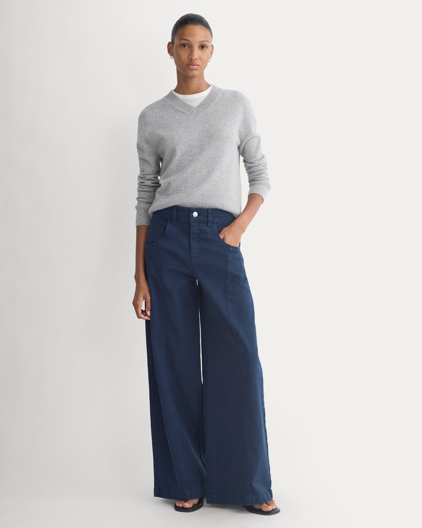Utility Seamed Wide-Leg Pant