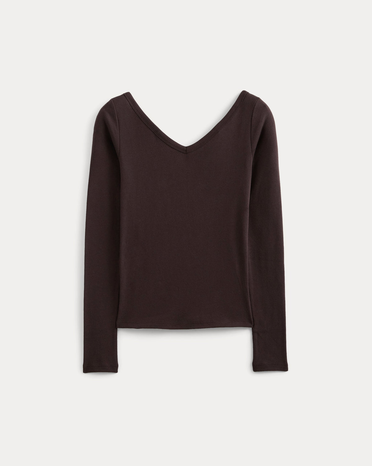 RetroSoft Cotton Wide V-Neck Top