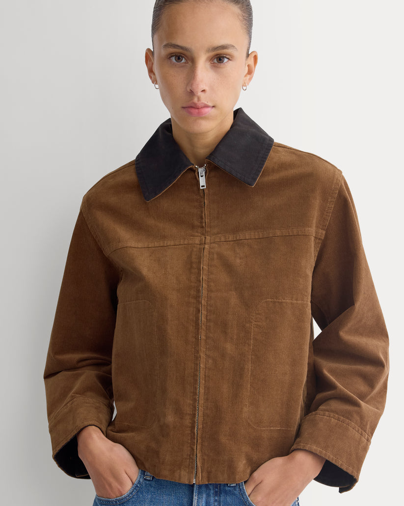 Stretch Corduroy Zip Jacket