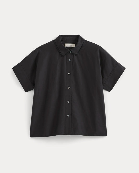 Scalloped-Collar Square Shirt