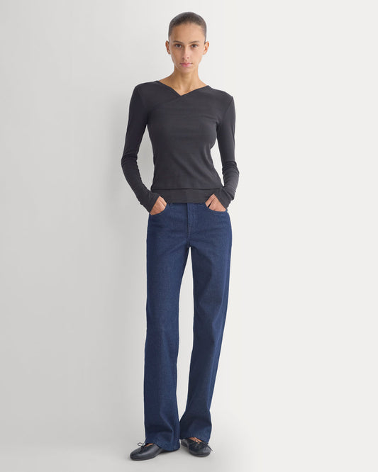 Tissue Double Layer One Shoulder Top