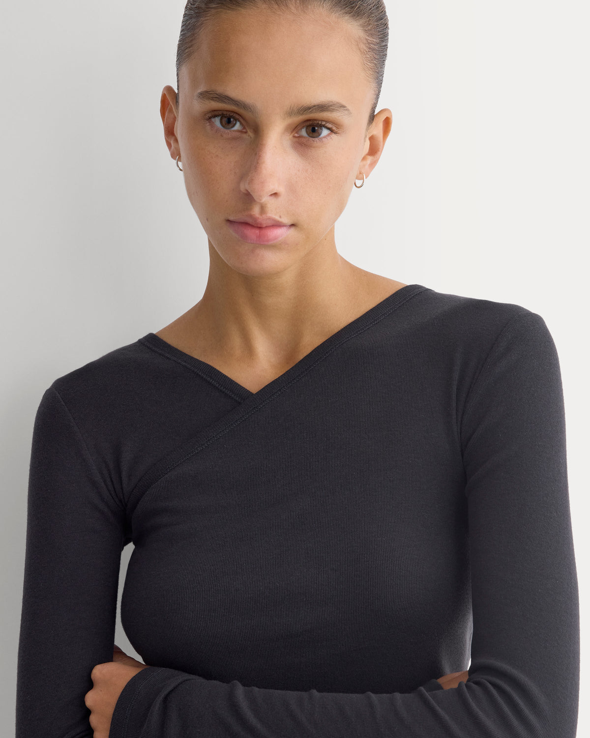 Tissue Double Layer One Shoulder Top