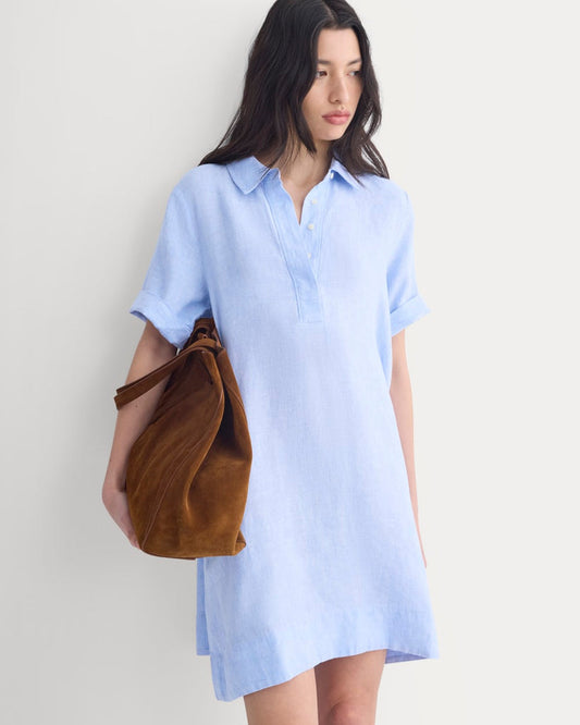 Mini Popover Shirtdress in Linen