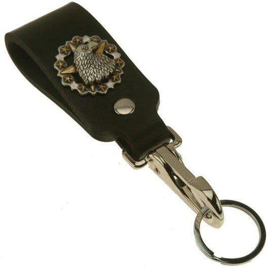 Liberty Eagle Wide Leather Belt Strap Key Holder