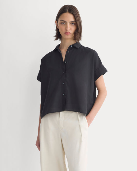 Scalloped-Collar Square Shirt