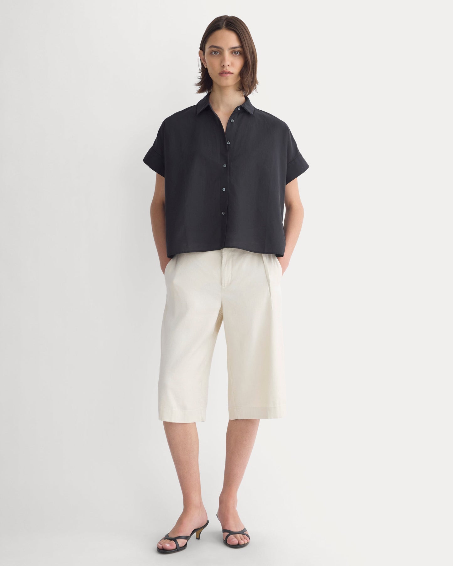 Scalloped-Collar Square Shirt