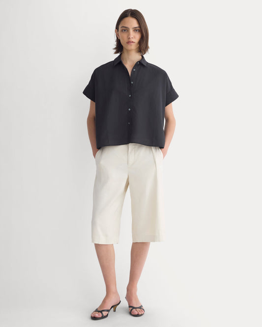 Scalloped-Collar Square Shirt