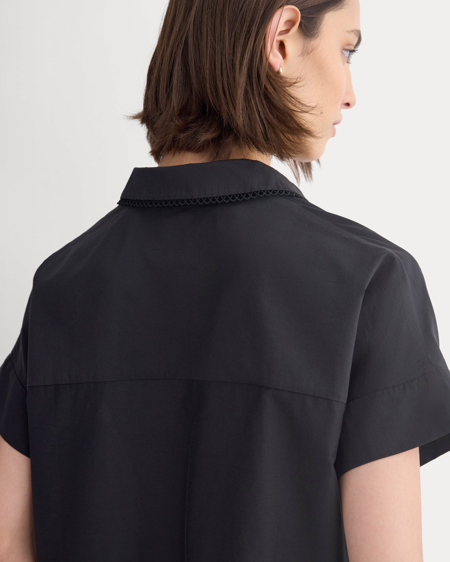 Scalloped-Collar Square Shirt