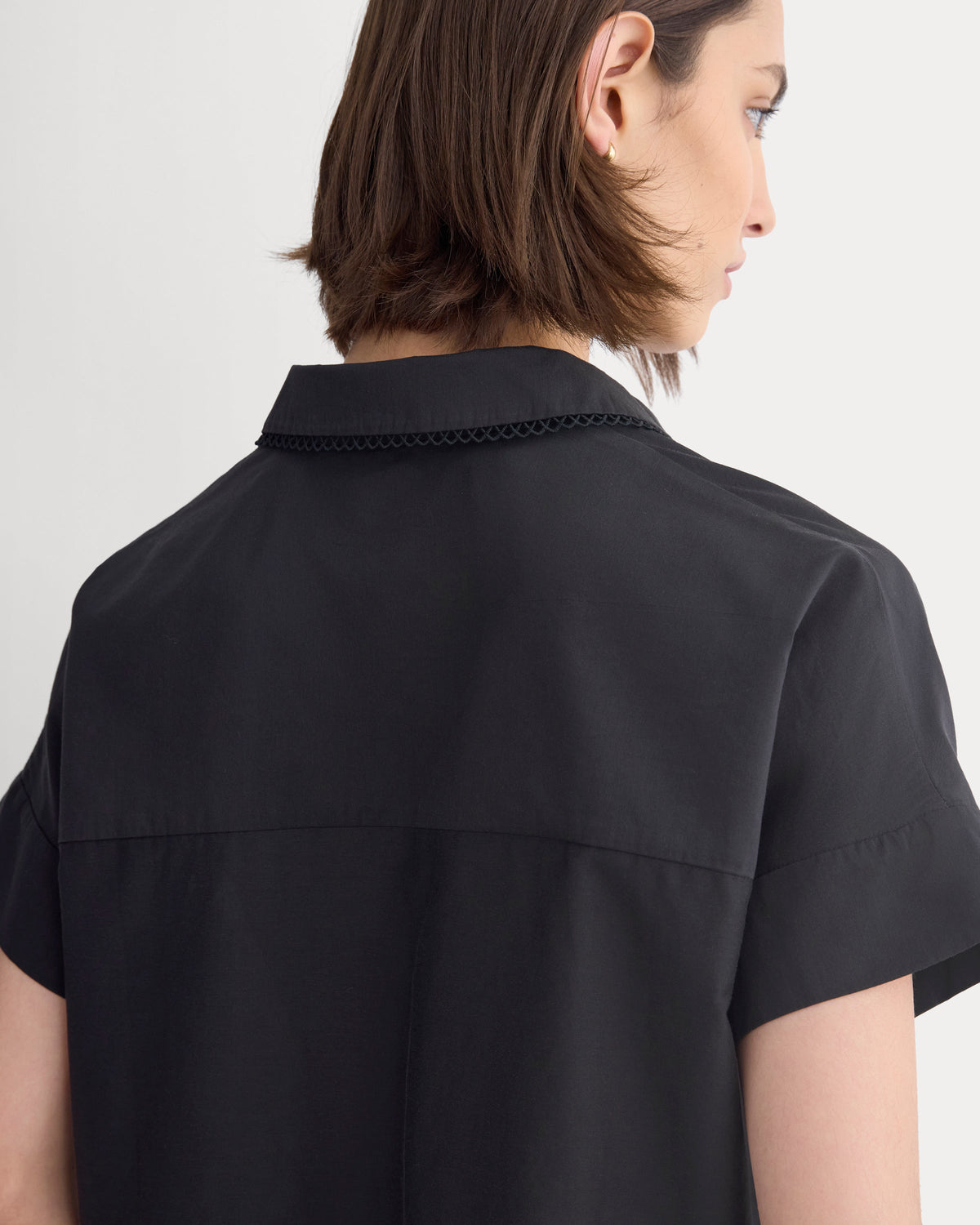 Scalloped-Collar Square Shirt