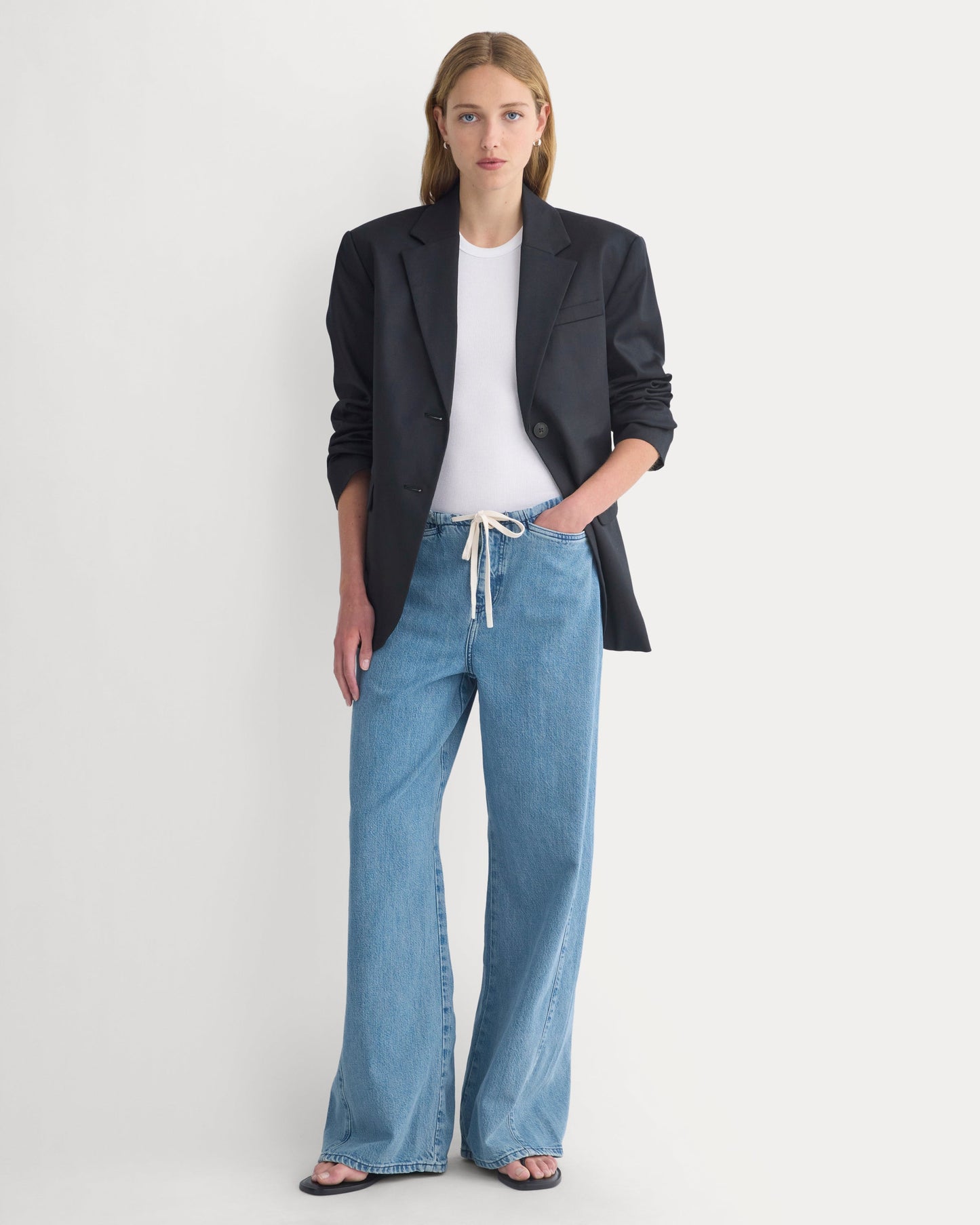 Low-Slung Tie-Front Jean