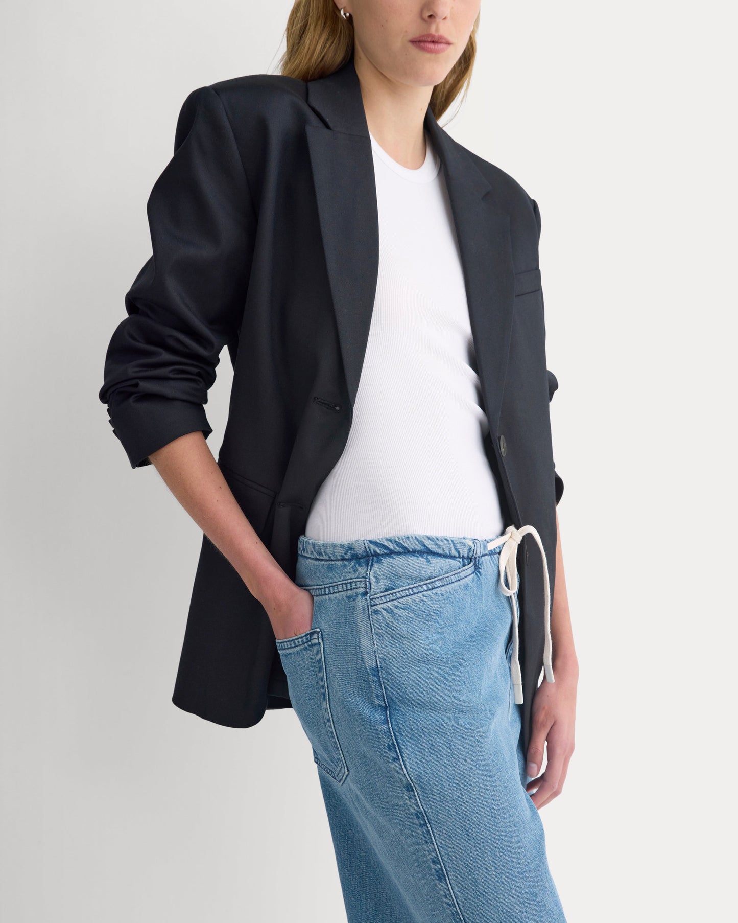 Low-Slung Tie-Front Jean