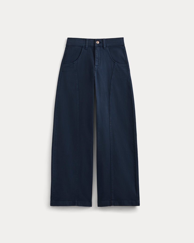 Utility Seamed Wide-Leg Pant