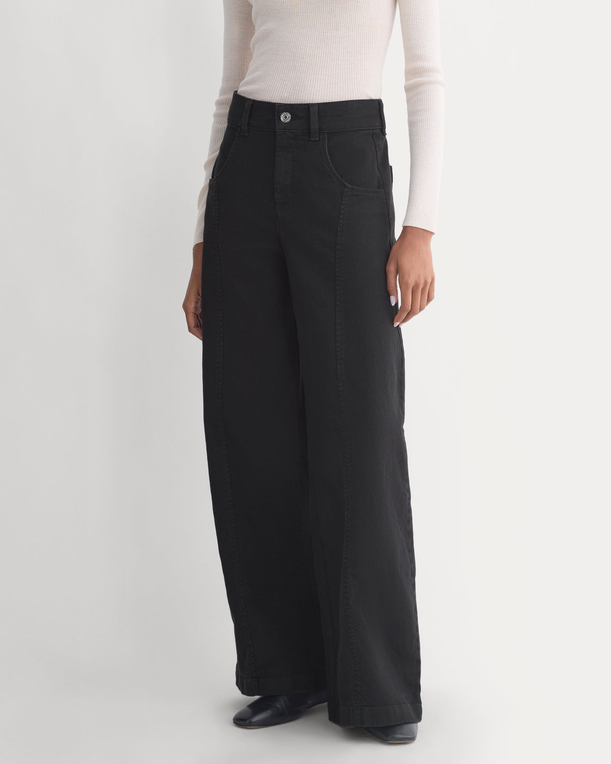 Utility Seamed Wide-Leg Pant