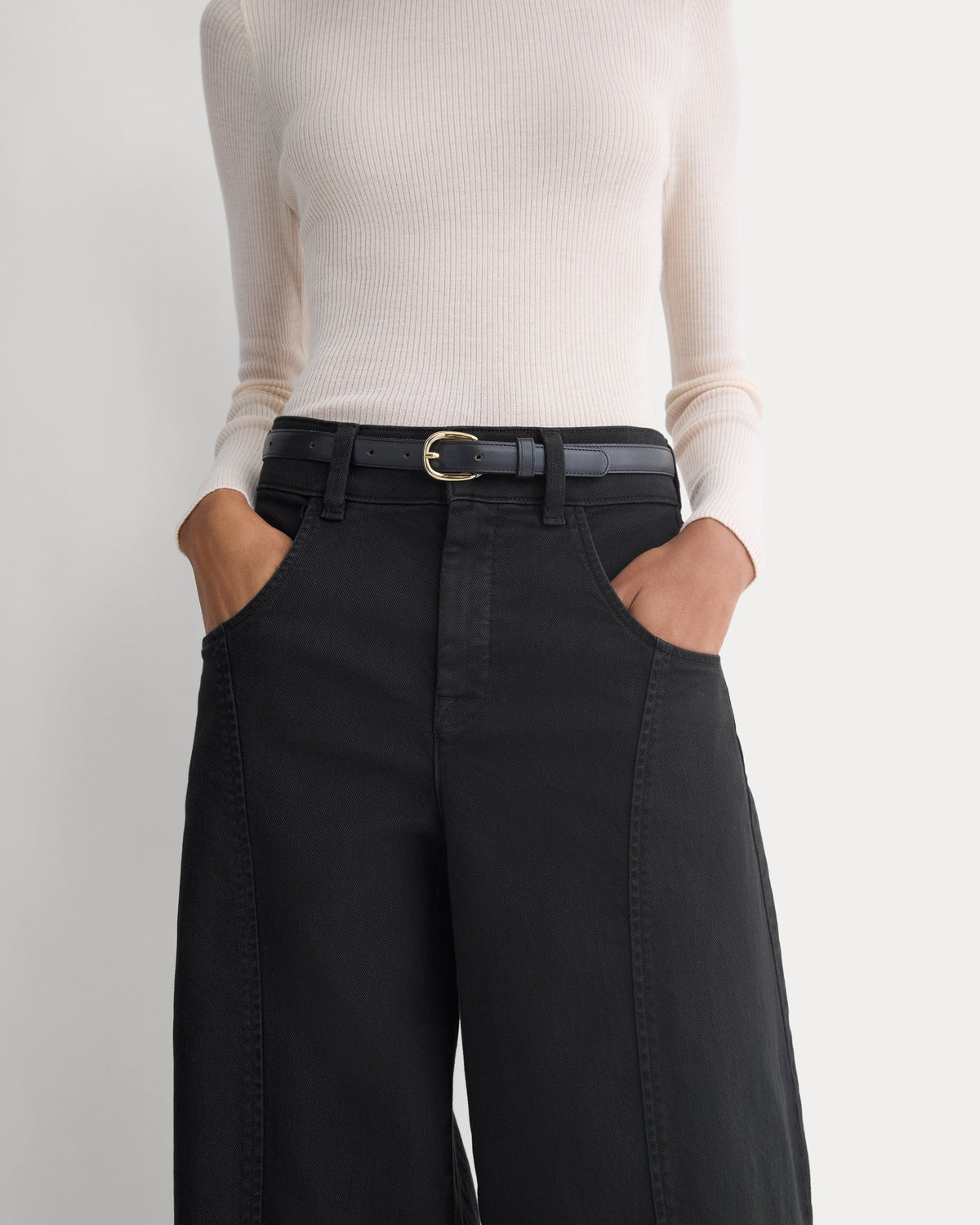 Utility Seamed Wide-Leg Pant