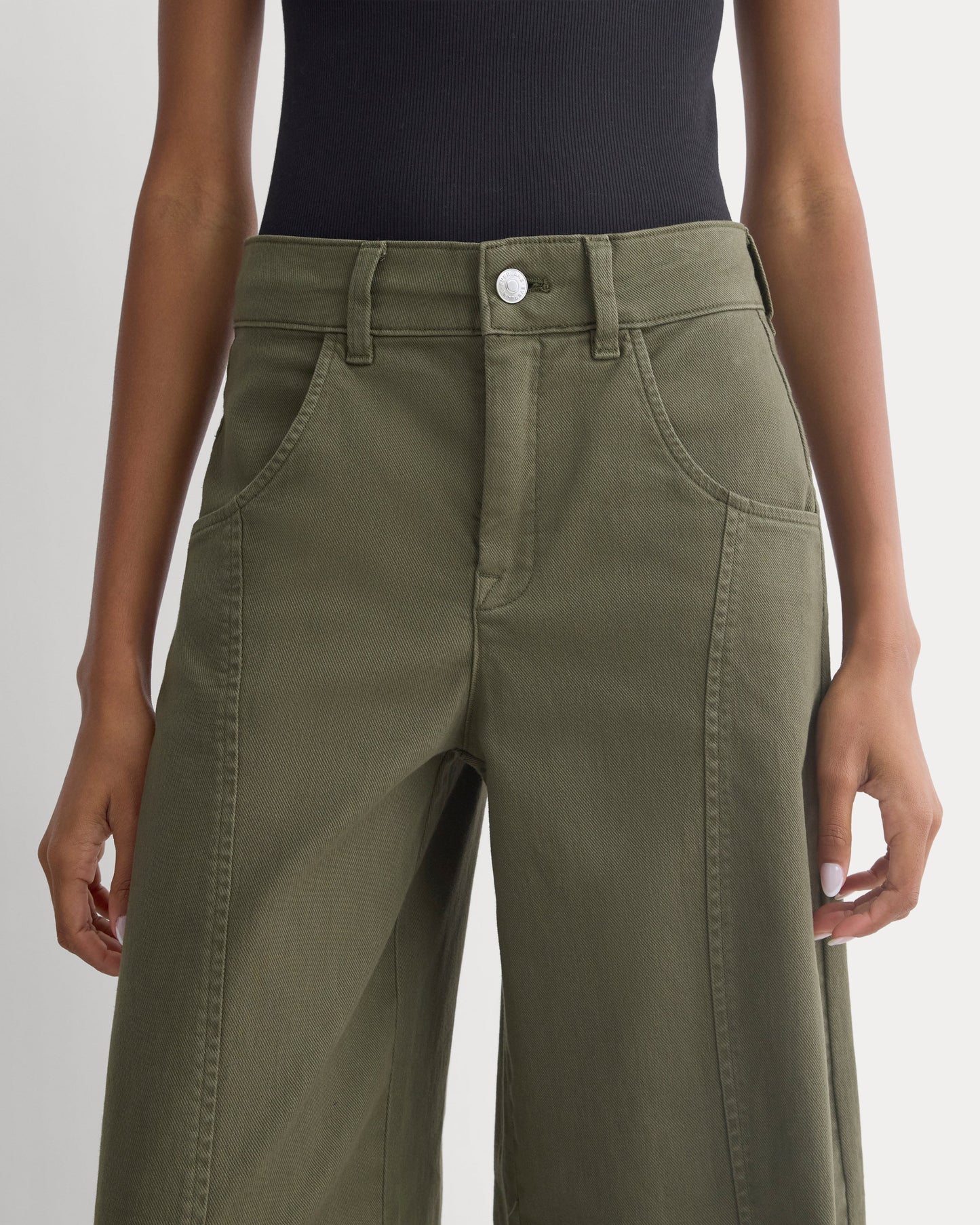 Utility Seamed Wide-Leg Pant