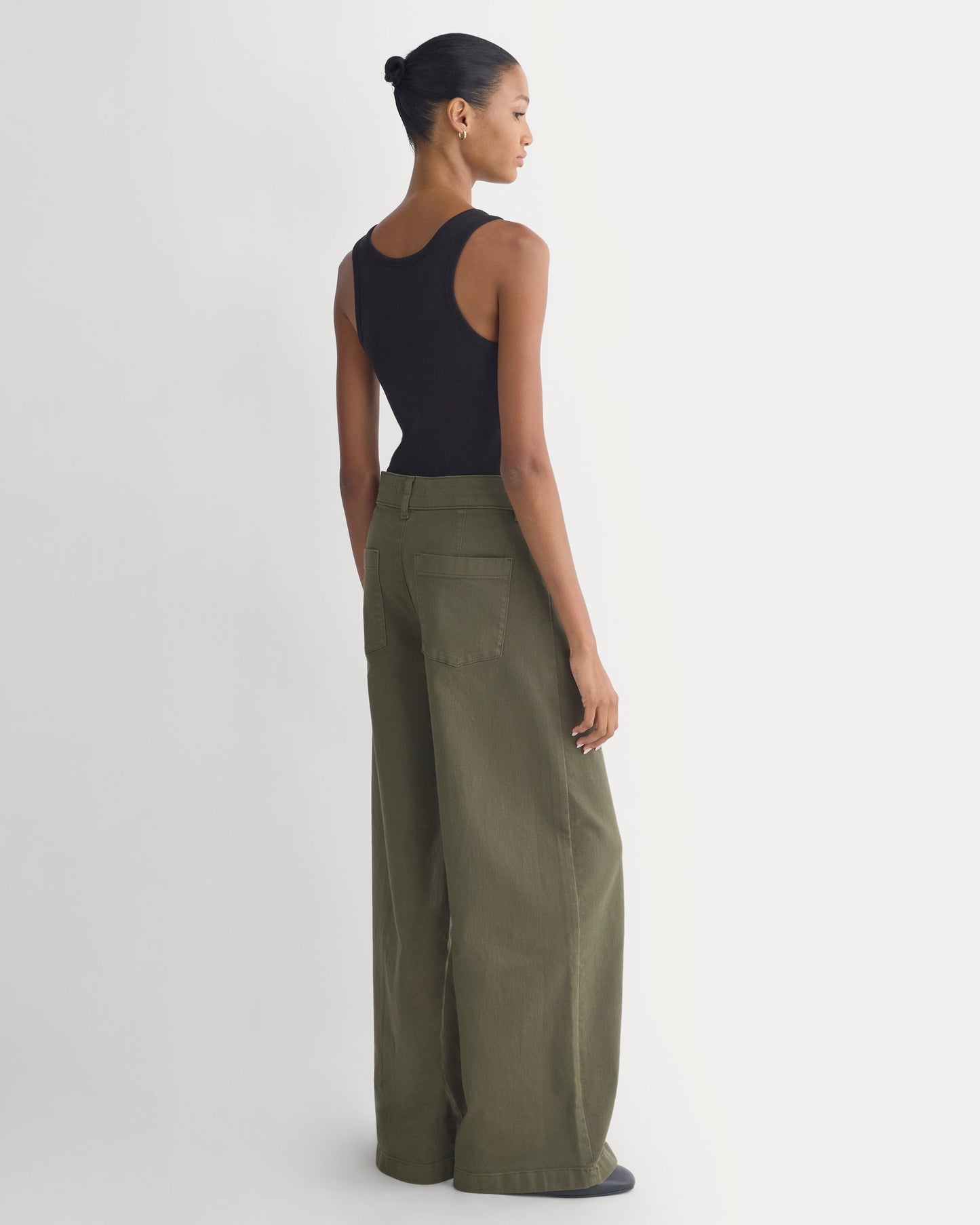 Utility Seamed Wide-Leg Pant