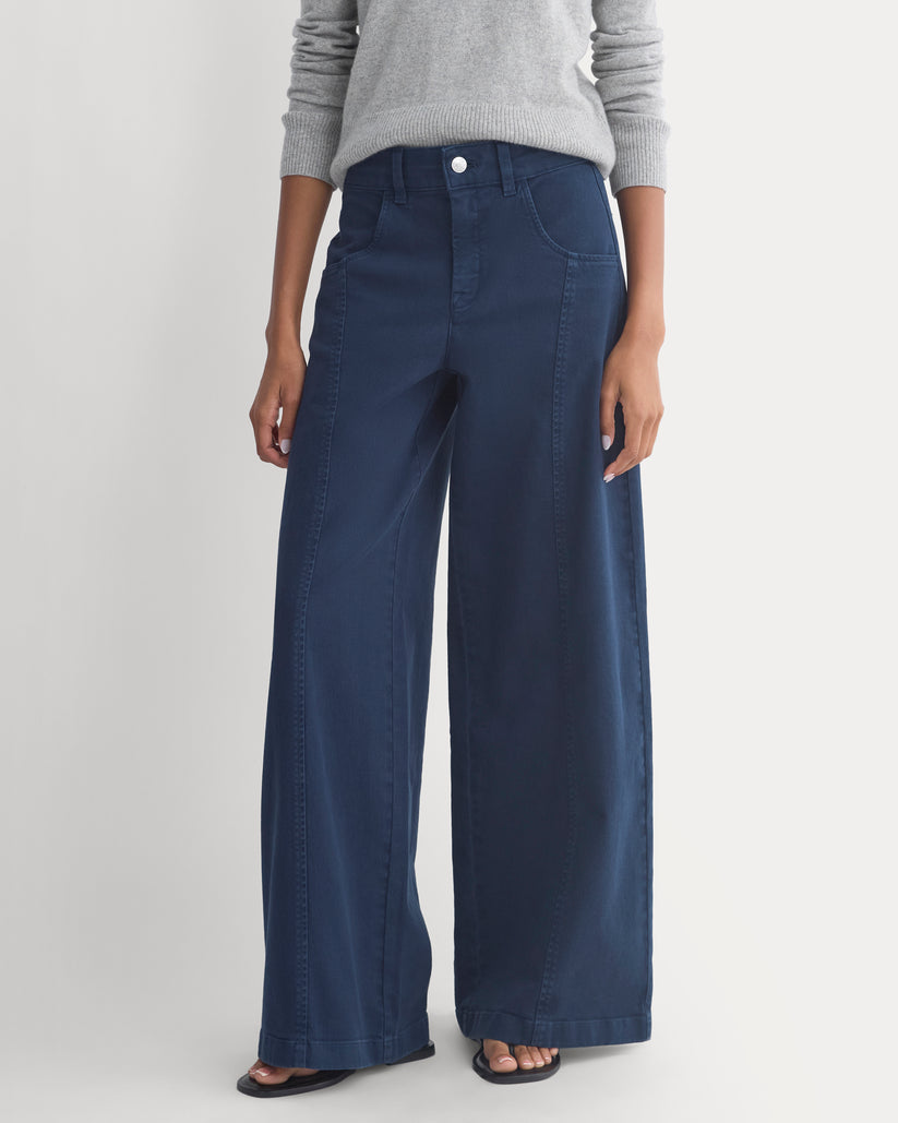 Utility Seamed Wide-Leg Pant