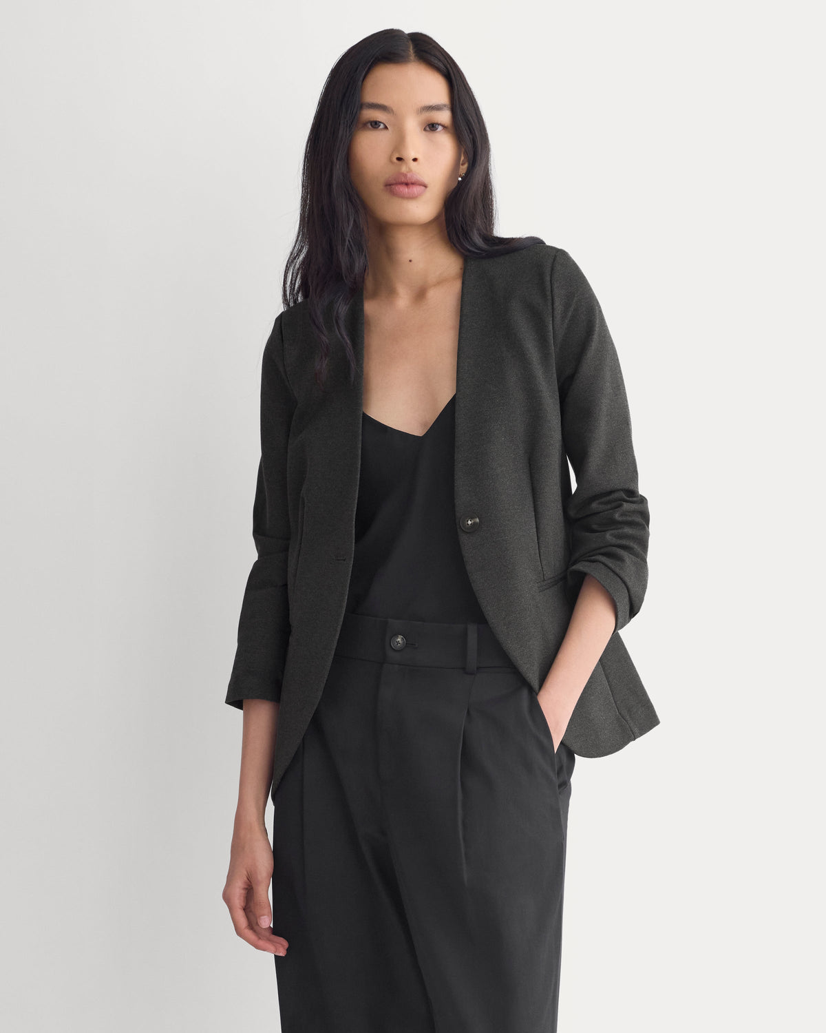 Collarless Ponte Blazer