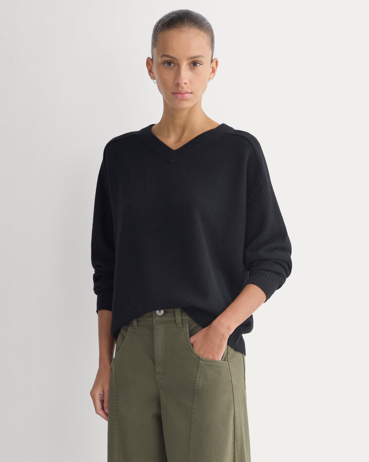 Cashmere High V Boyfriend Sweater