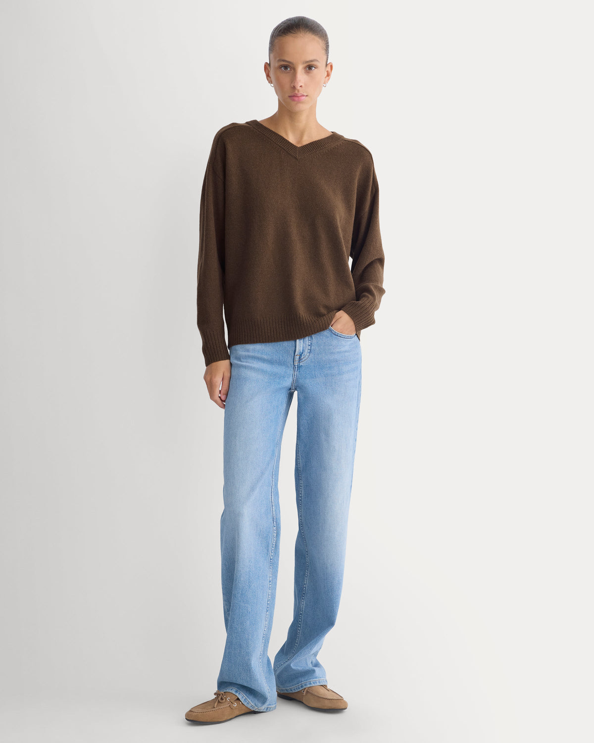 Cashmere High V Boyfriend Sweater