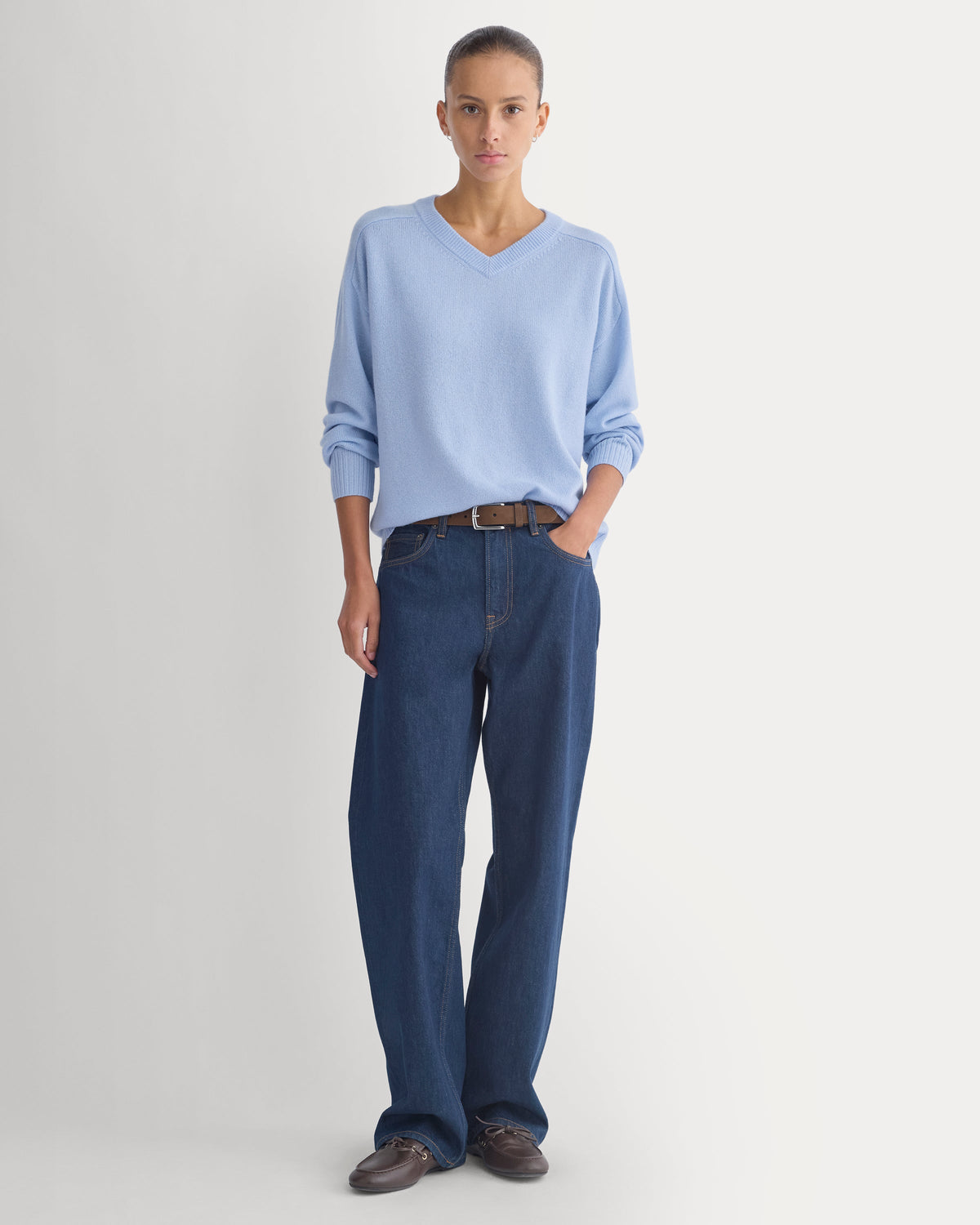 Cashmere High V Boyfriend Sweater
