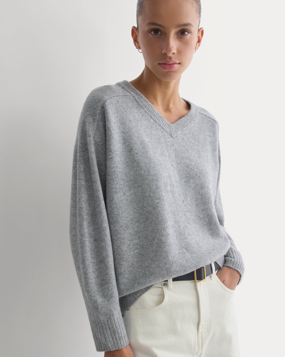 Cashmere High V Boyfriend Sweater