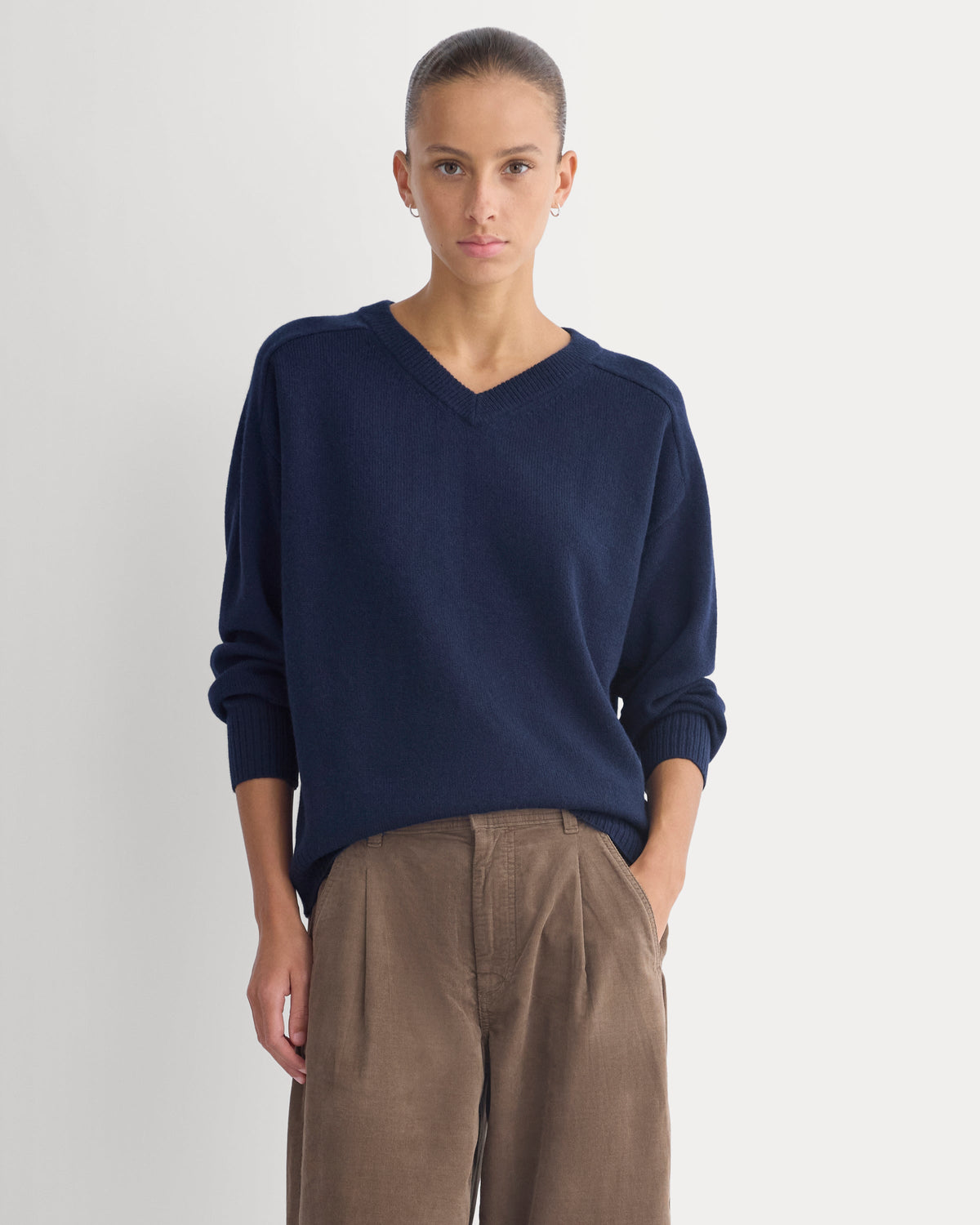Cashmere High V Boyfriend Sweater