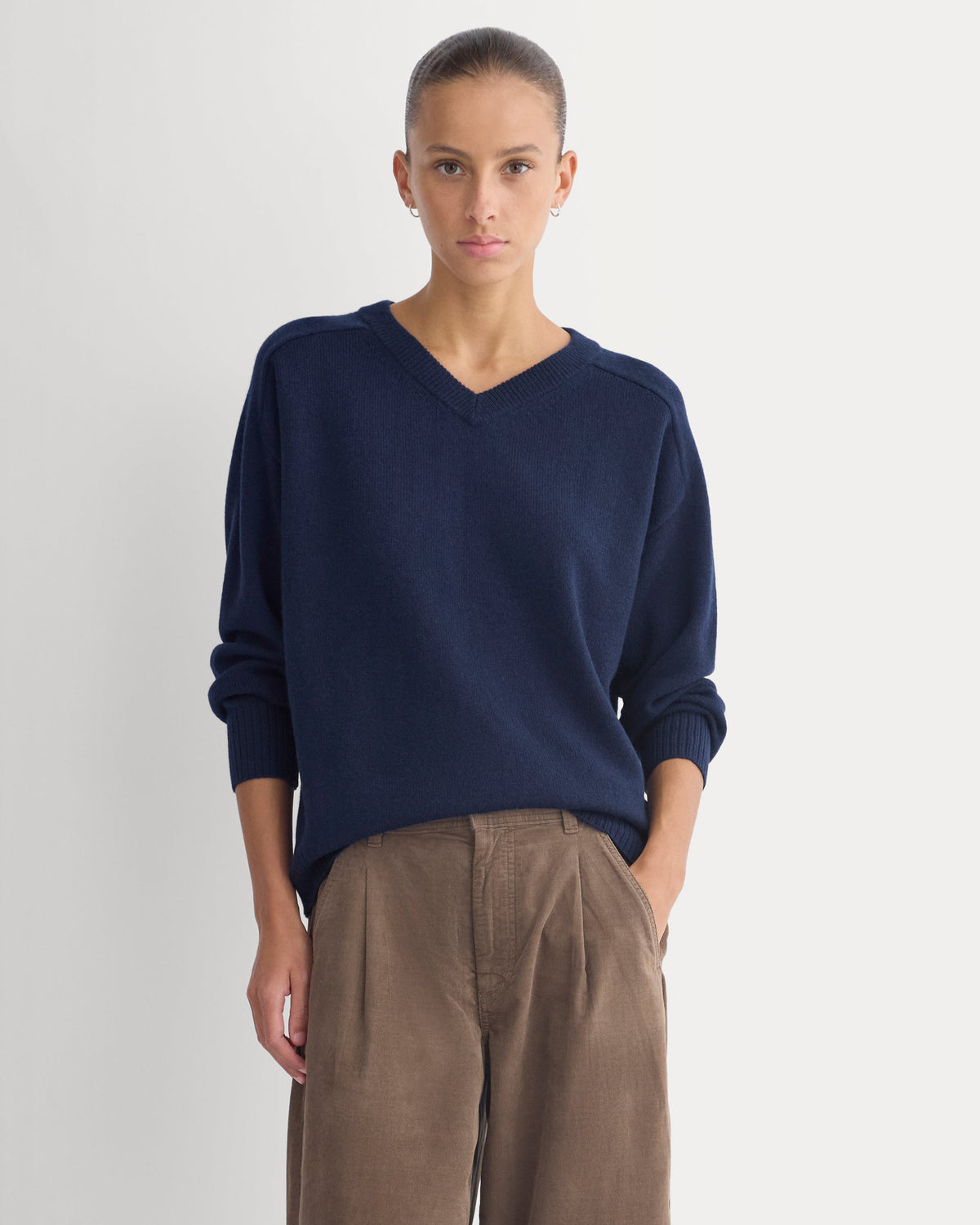 Cashmere High V Boyfriend Sweater