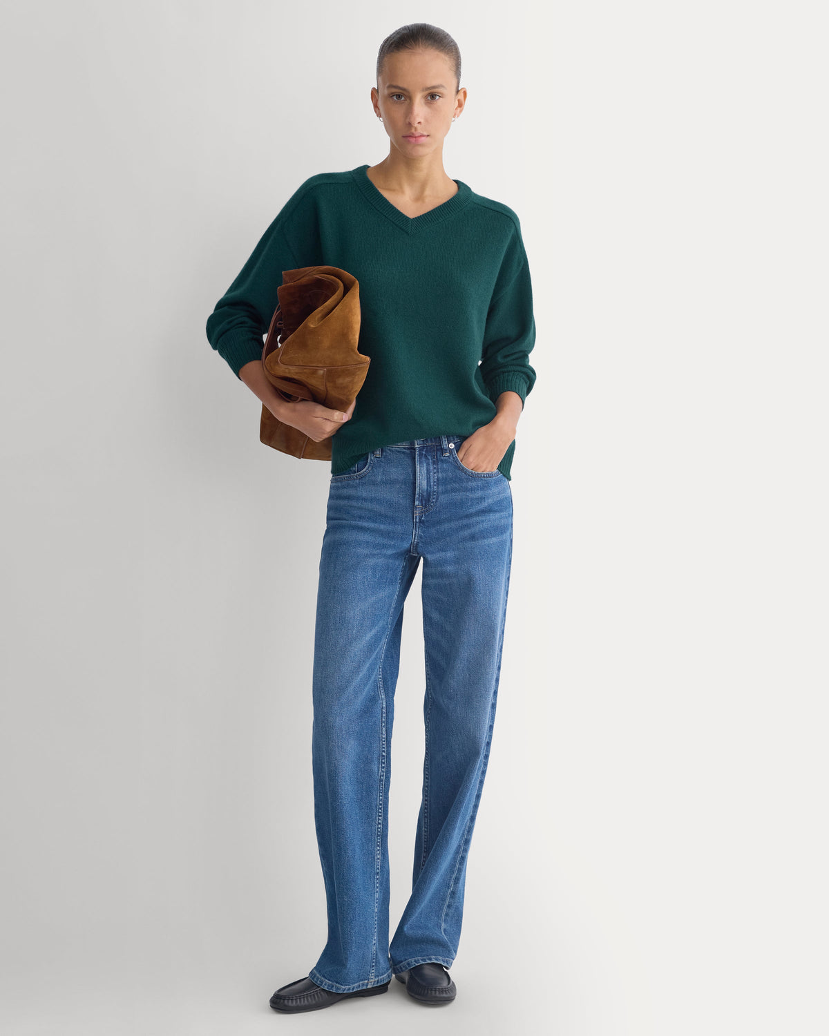 Cashmere High V Boyfriend Sweater