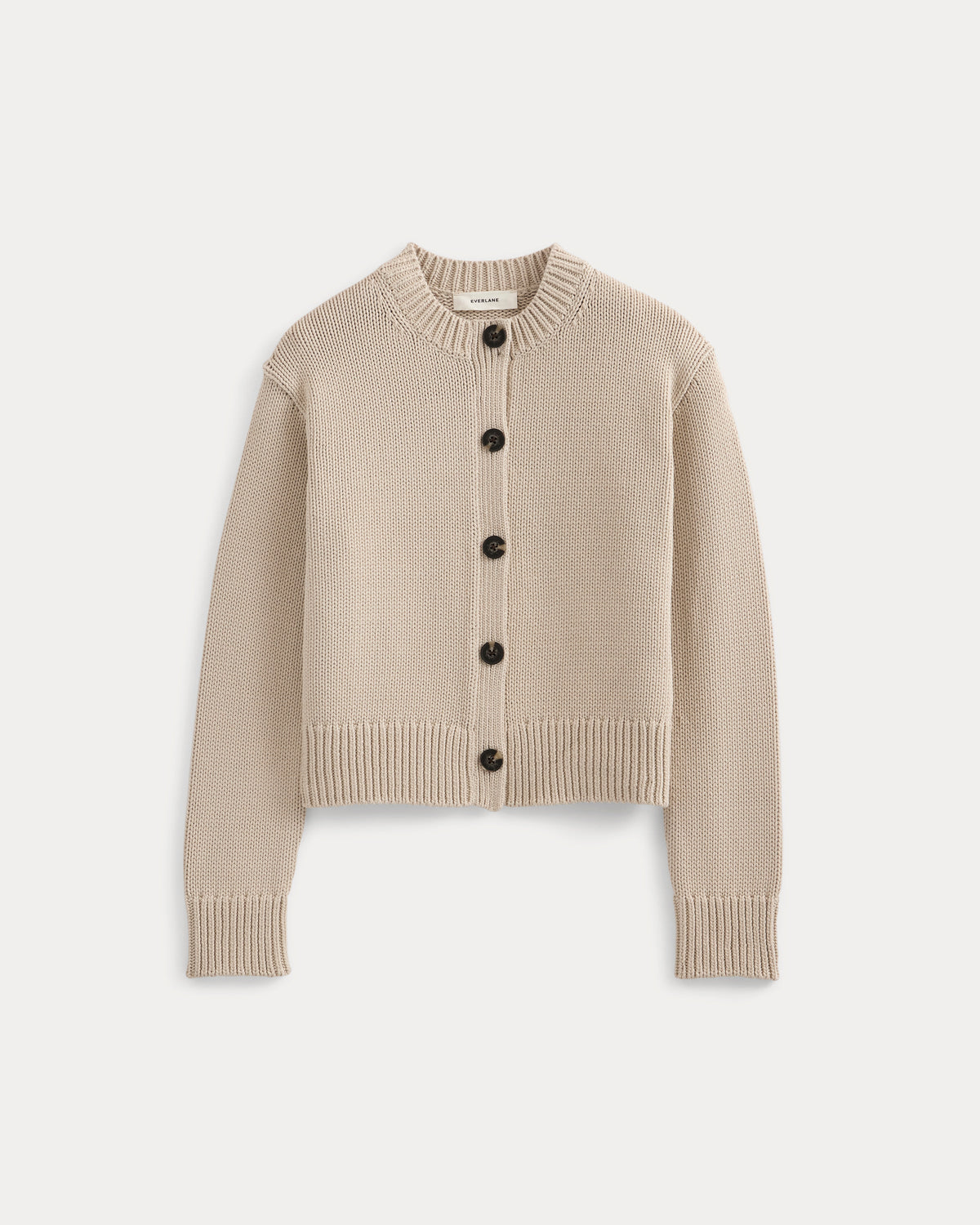 Shrunken Crew Cardigan in Elevated Cotton