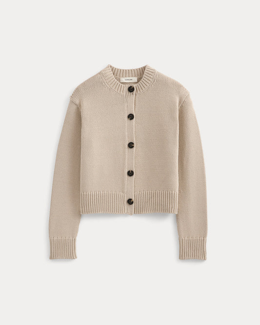 Shrunken Crew Cardigan in Elevated Cotton