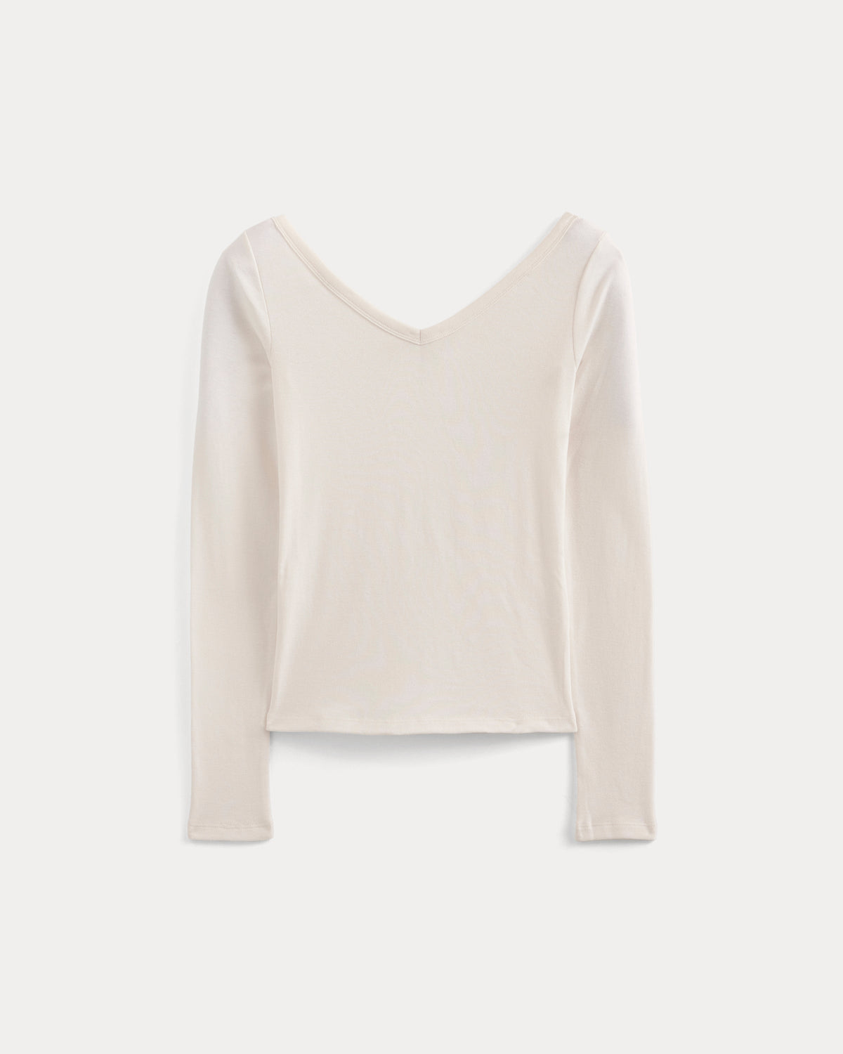RetroSoft Cotton Wide V-Neck Top