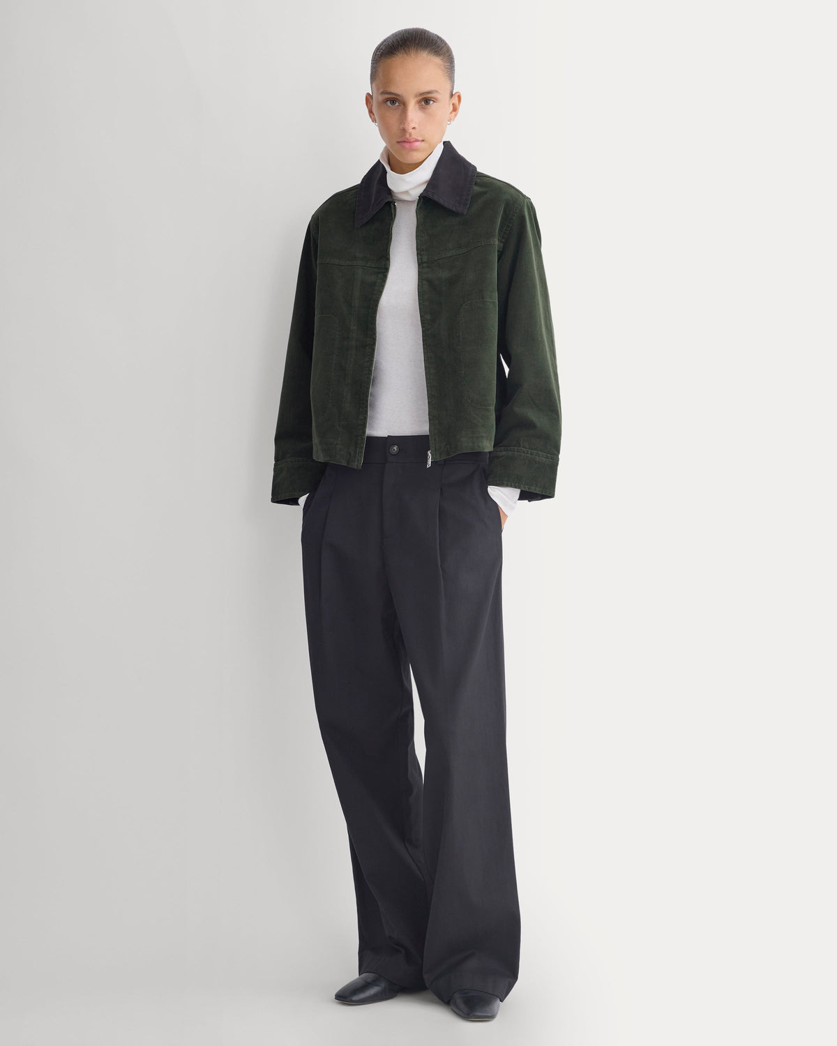 Stretch Corduroy Zip Jacket