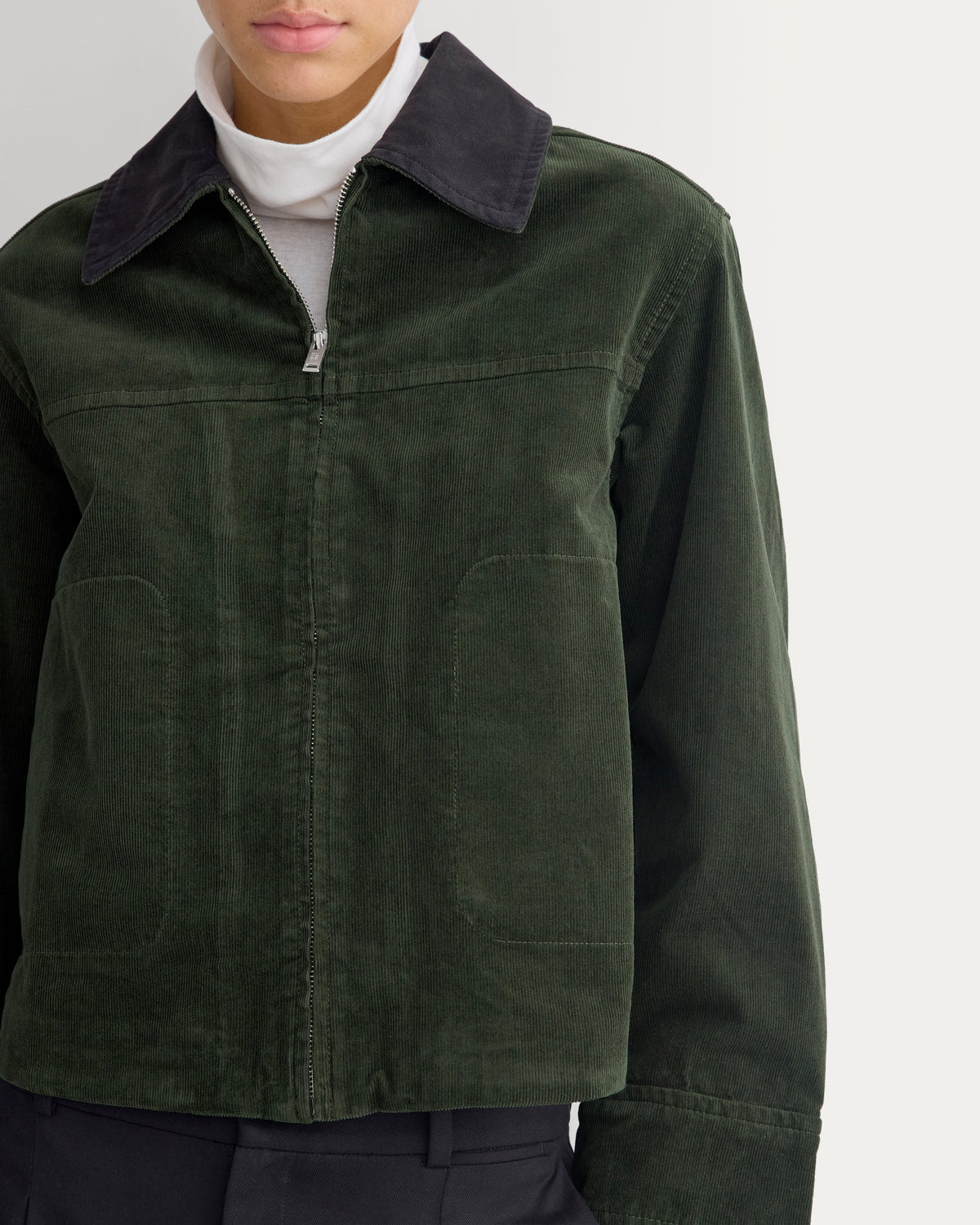 Stretch Corduroy Zip Jacket