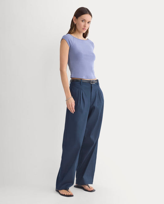 Boatneck Cap-Sleeve Top in Butterknit