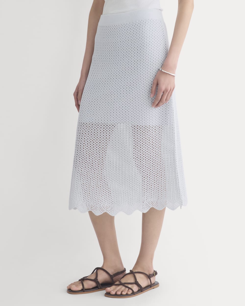 Lace-Knit Midi Skirt