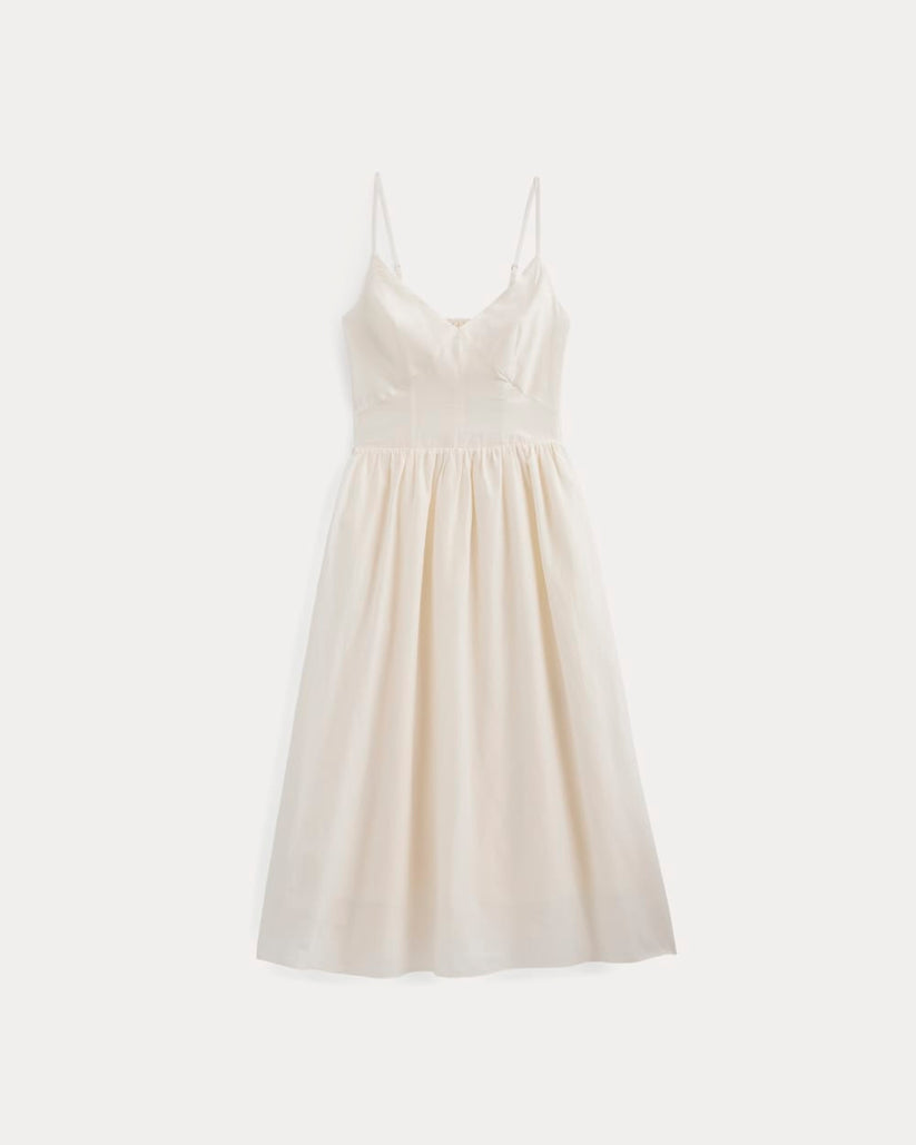 Midi Dress in Cotton Silk Voile