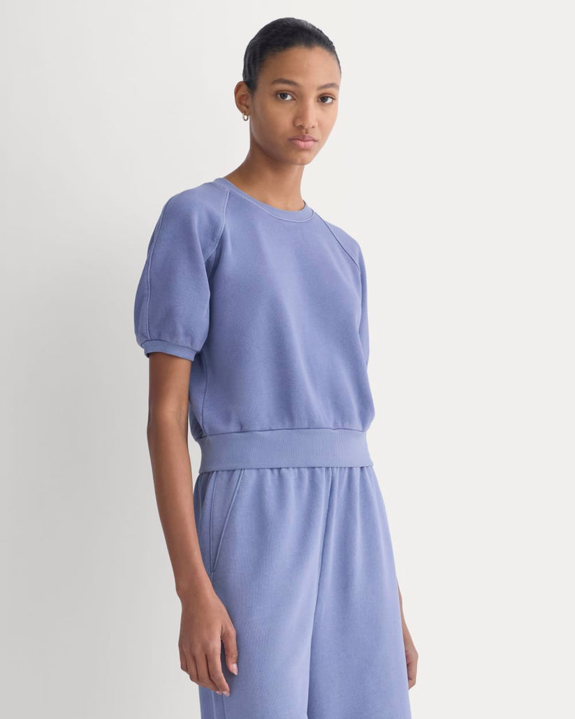 Lightweight Terry Blouson Short-Sleeve Crew
