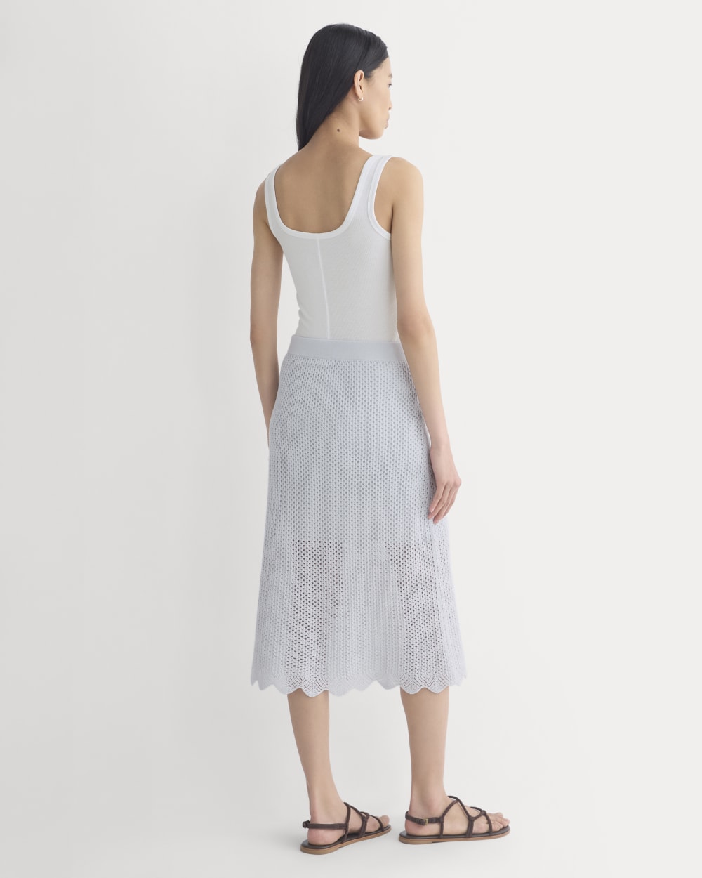 Lace-Knit Midi Skirt