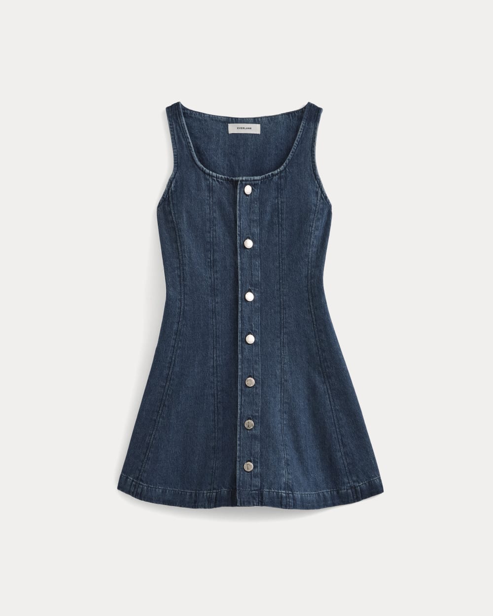Denim Button-Front Mini Dress