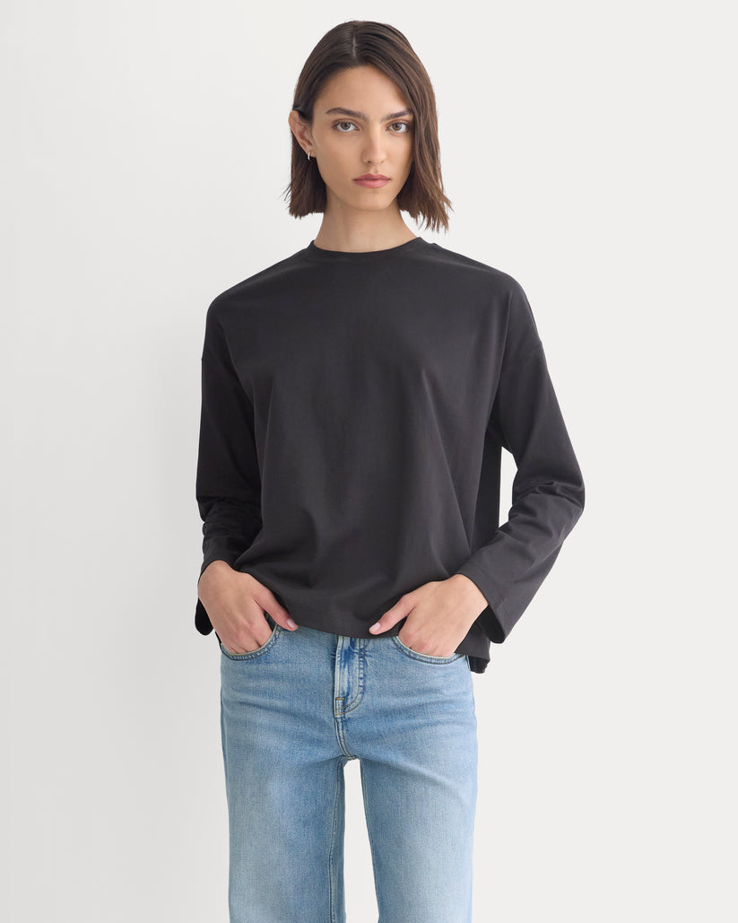 Forever Jersey Boxy Long-Sleeve Crew