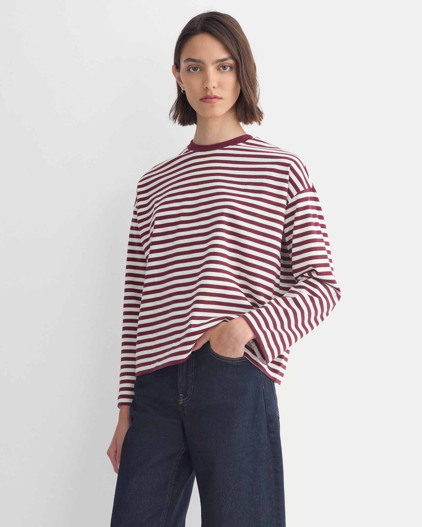 Forever Jersey Boxy Long-Sleeve Crew