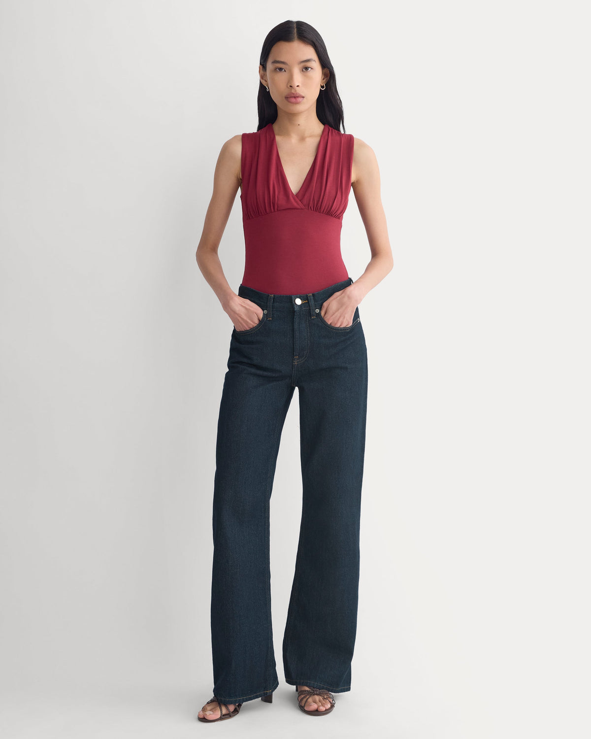 Drapey Jersey V-Neck Top