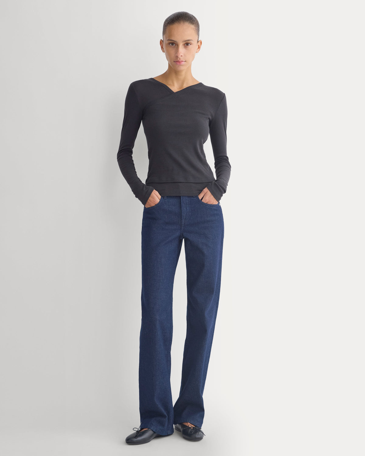 Tissue Double Layer One Shoulder Top