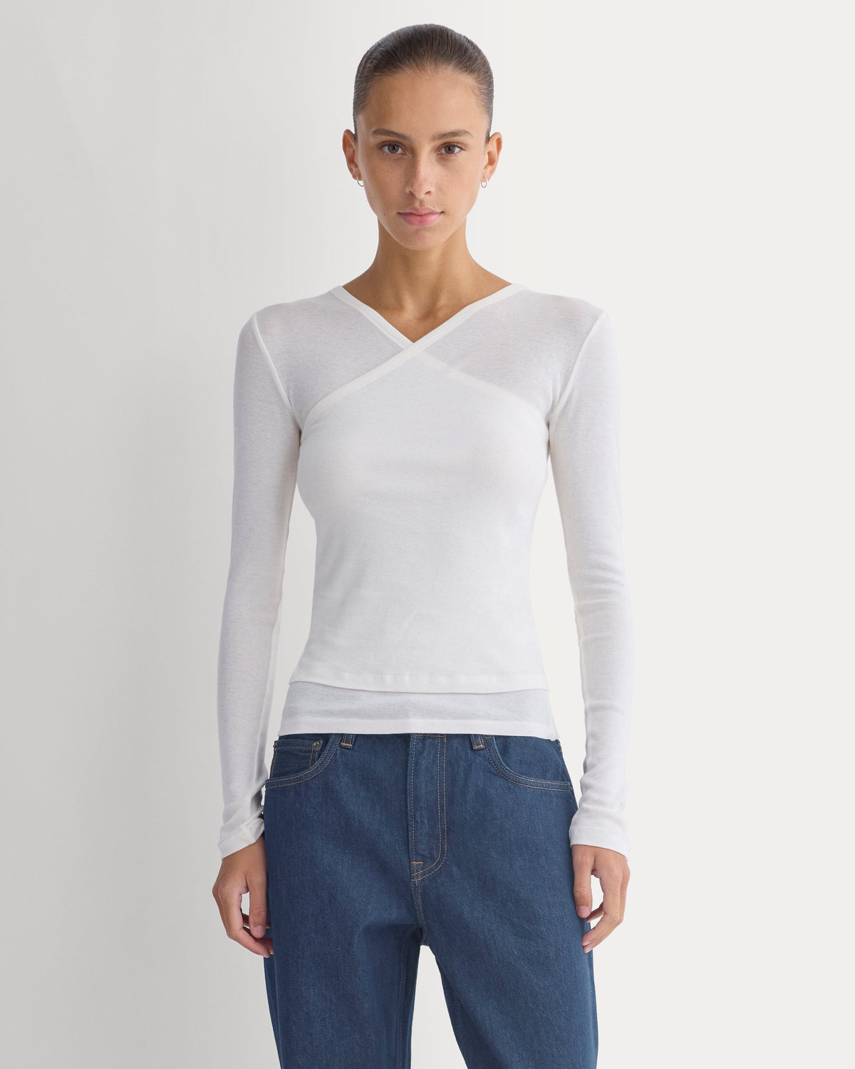 Tissue Double Layer One Shoulder Top