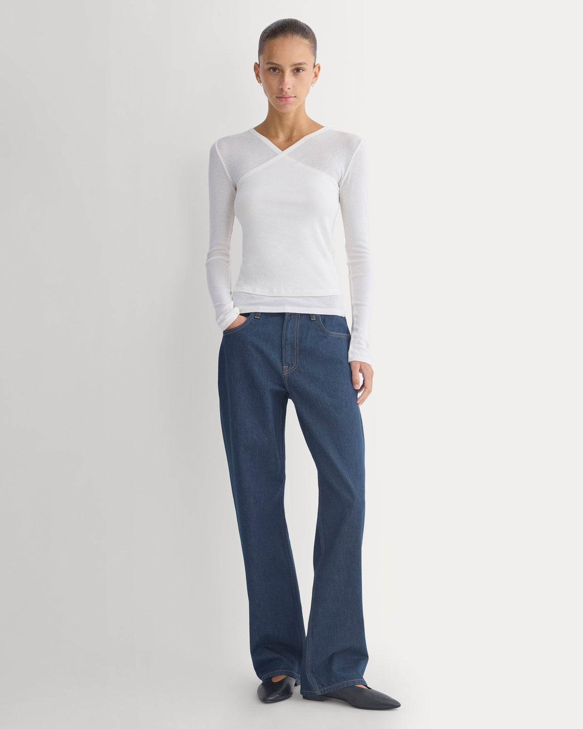 Tissue Double Layer One Shoulder Top