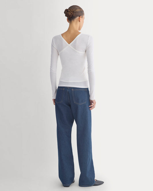 Tissue Double Layer One Shoulder Top