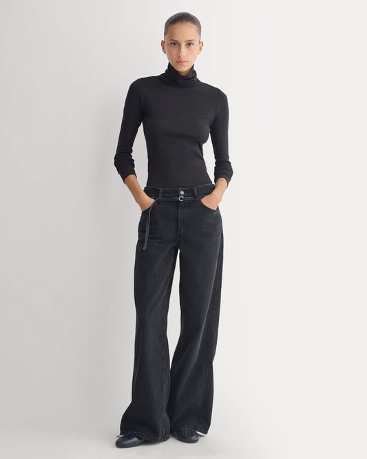 Tissue Long-Sleeve Turtleneck