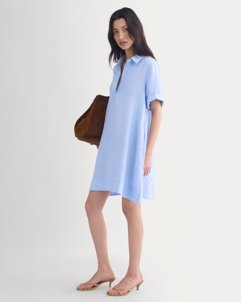 Mini Popover Shirtdress in Linen